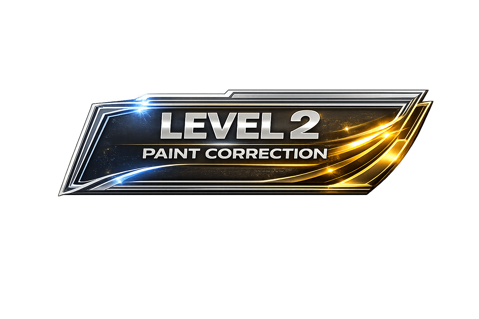 Futuristic paint correction badge