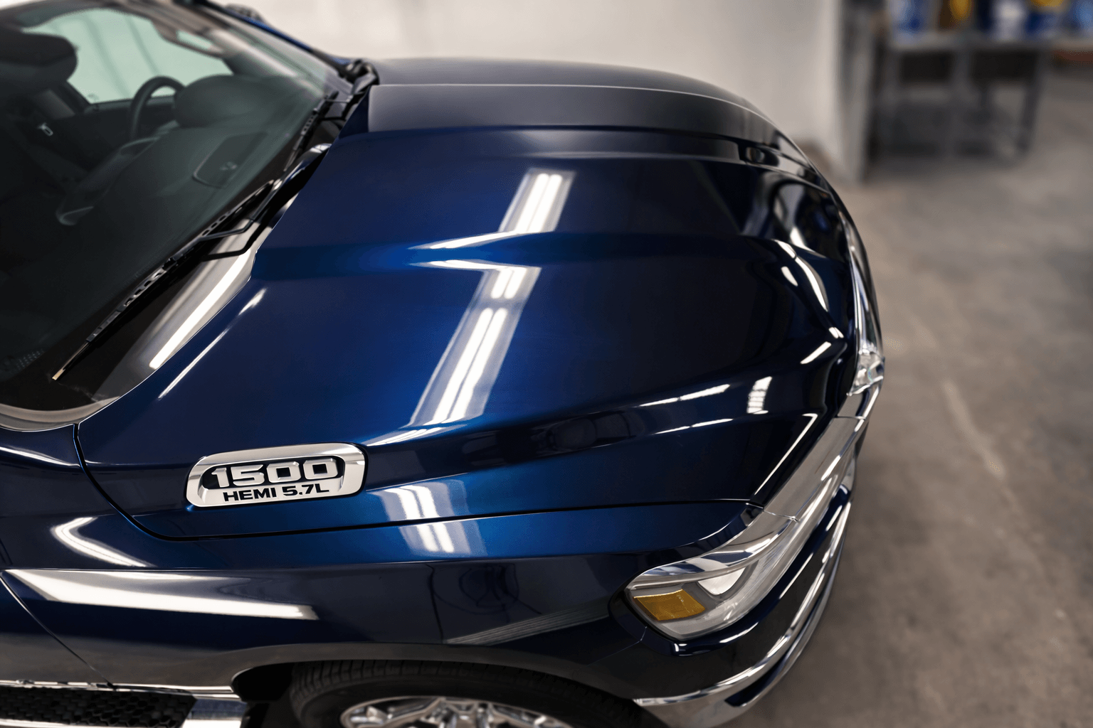 Blue RAM hood showing refined gloss and reflection clarity