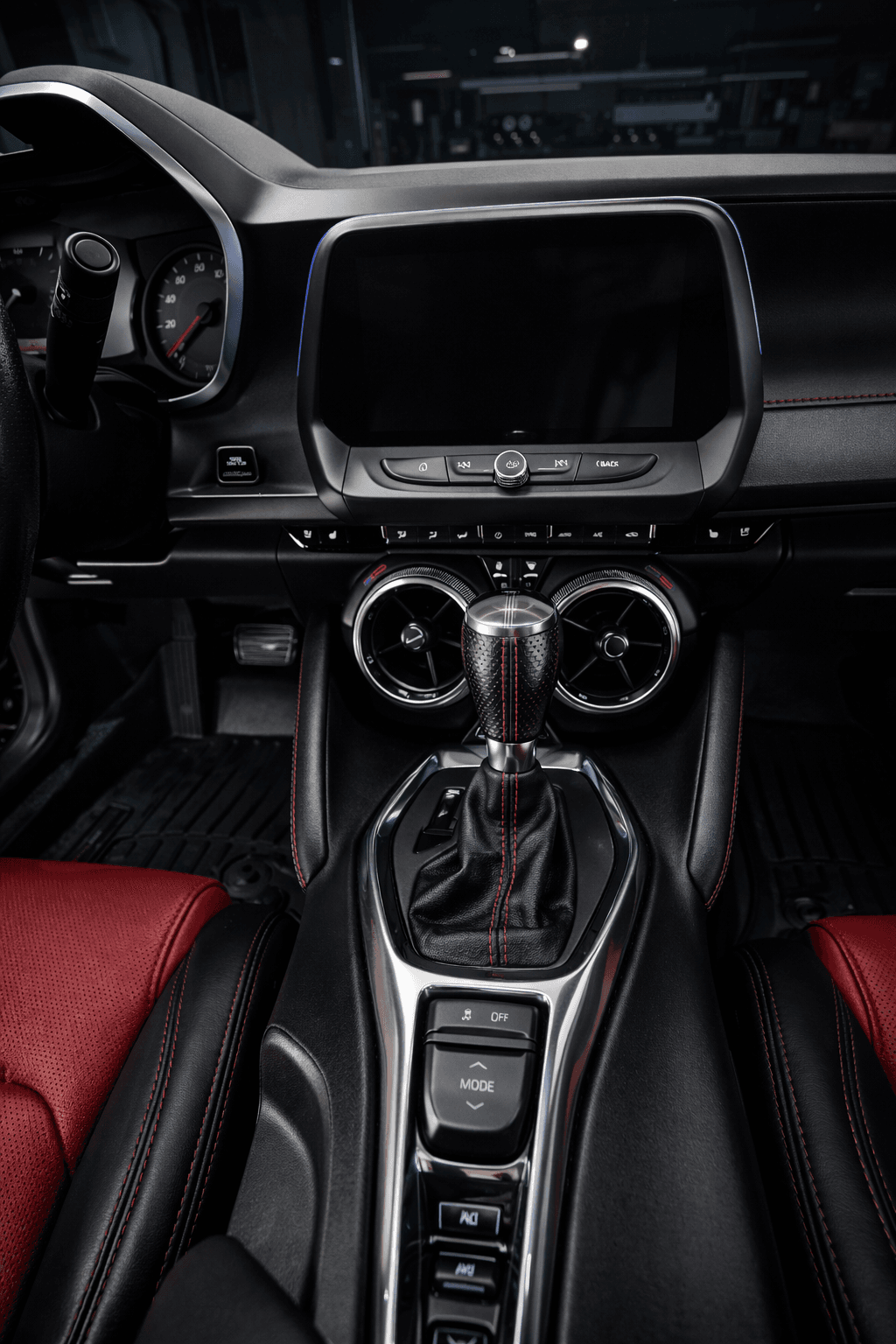 Clean center console and interior controls after detailing